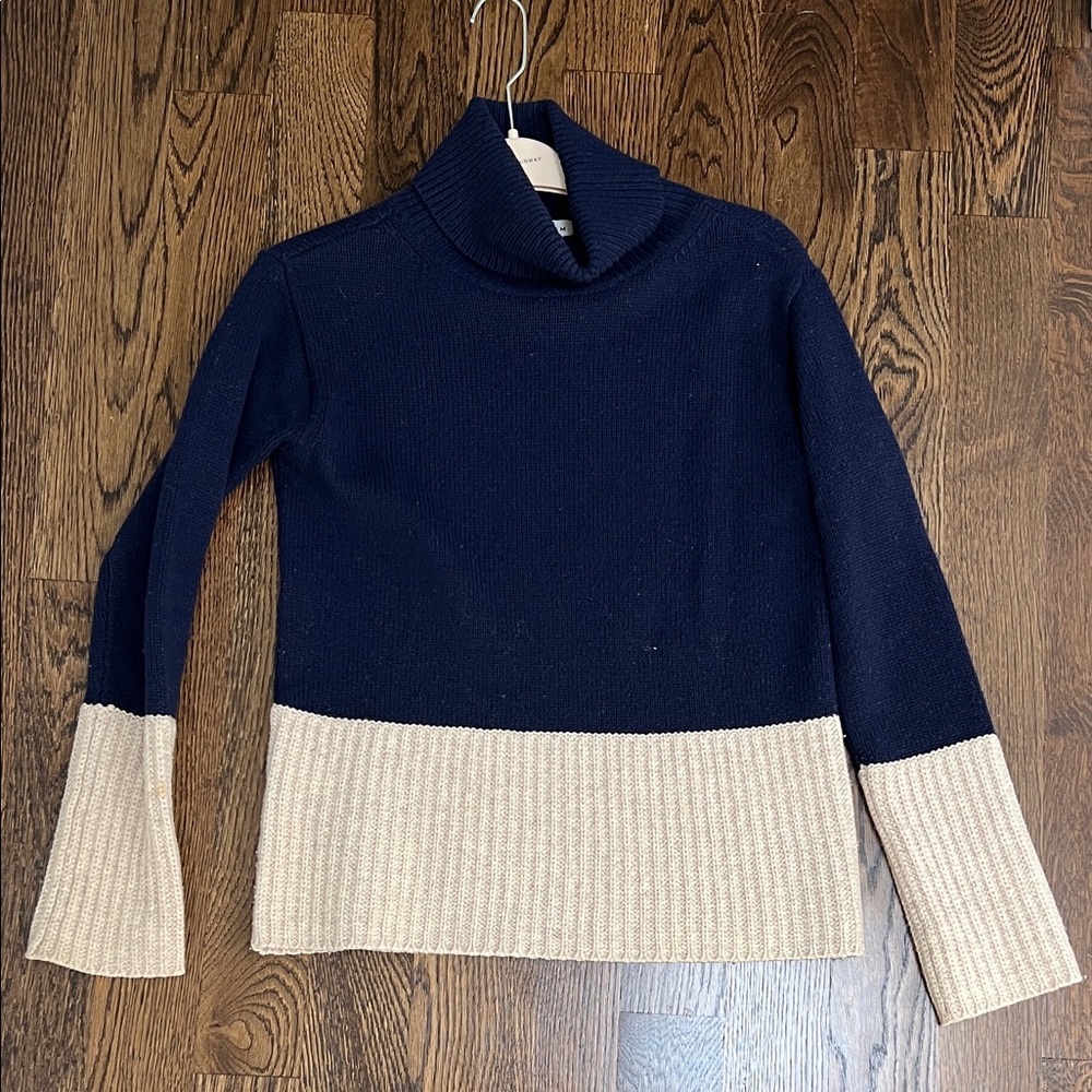 Derek Lam Navy/Grey Wool Turtleneck